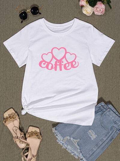 COFFEE Round Neck Short Sleeve T-Shirt